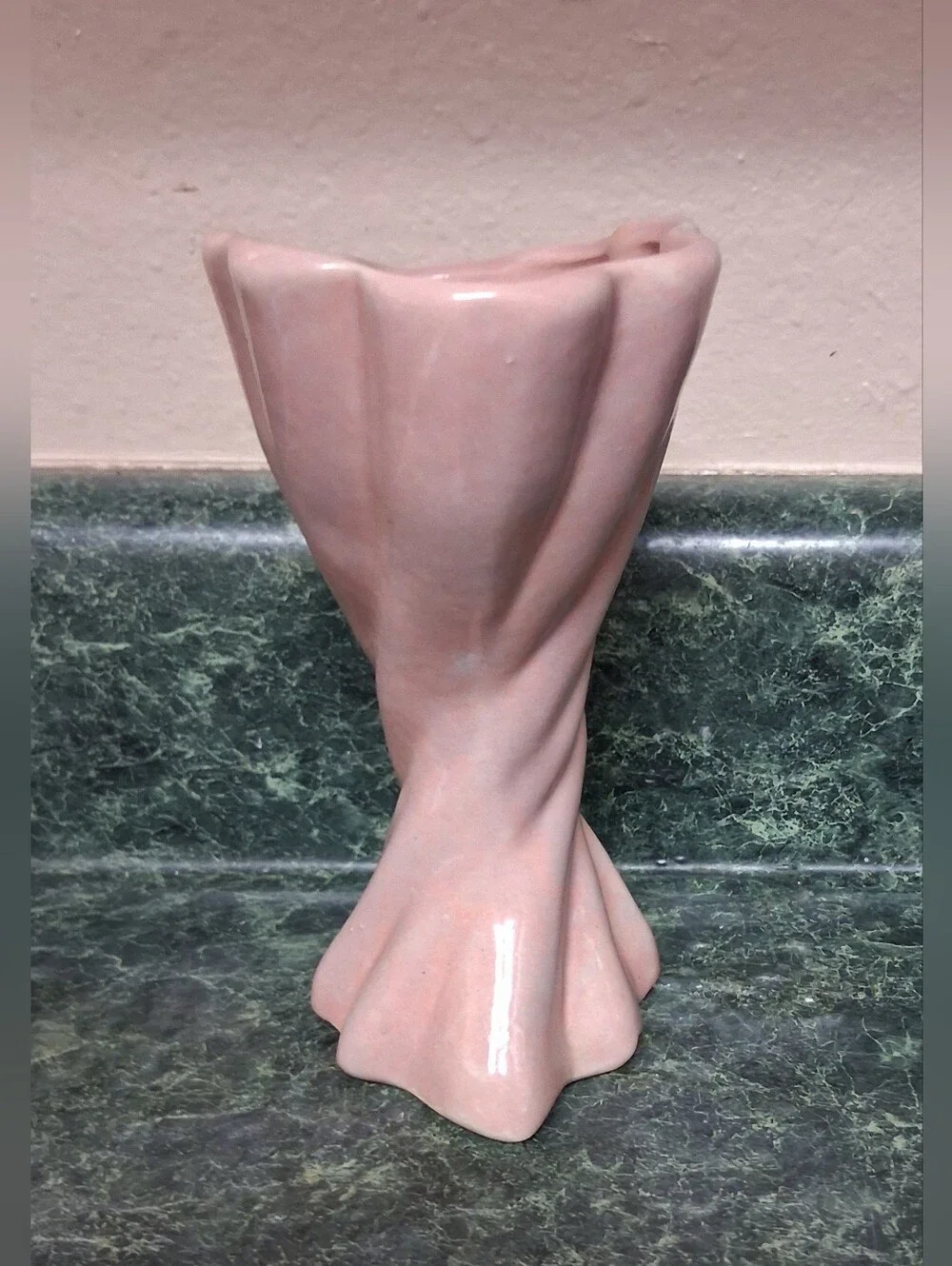Vintage Gonder USA Pottery Vase Glossy Pink B-64